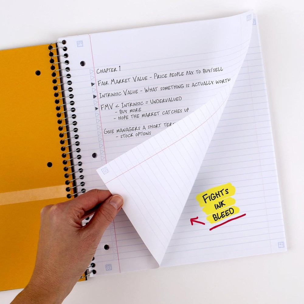 Five Star 5 Subject Spiral Notebook with Study App - 200 College Ruled Sheets