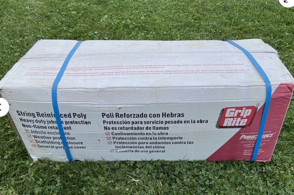 20' x 100' String Reinforced Poly Sheeting Plastic Grip Rite