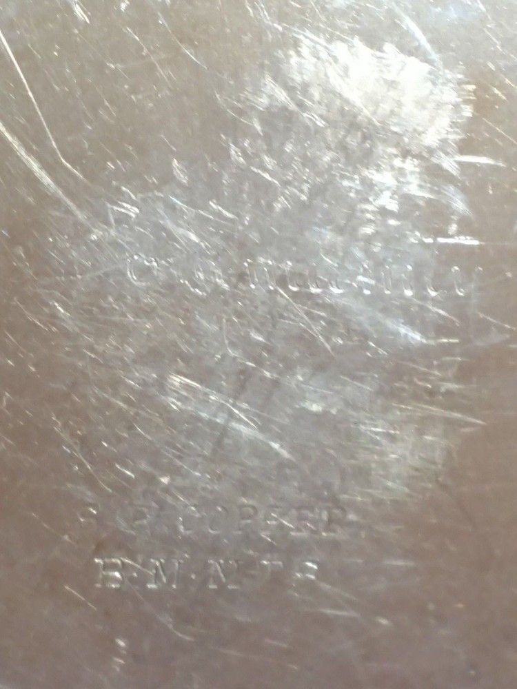 VTG Silverplate on Copper Baby Drinking Cup Community Interior Gold Wash Lily