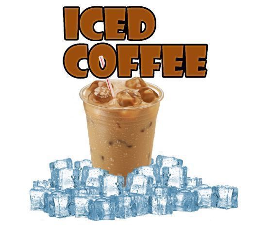 Ice Coffee with Wording 9'' Vinyl Food Decal for Coffee Shop or Wagon Truck Sign
