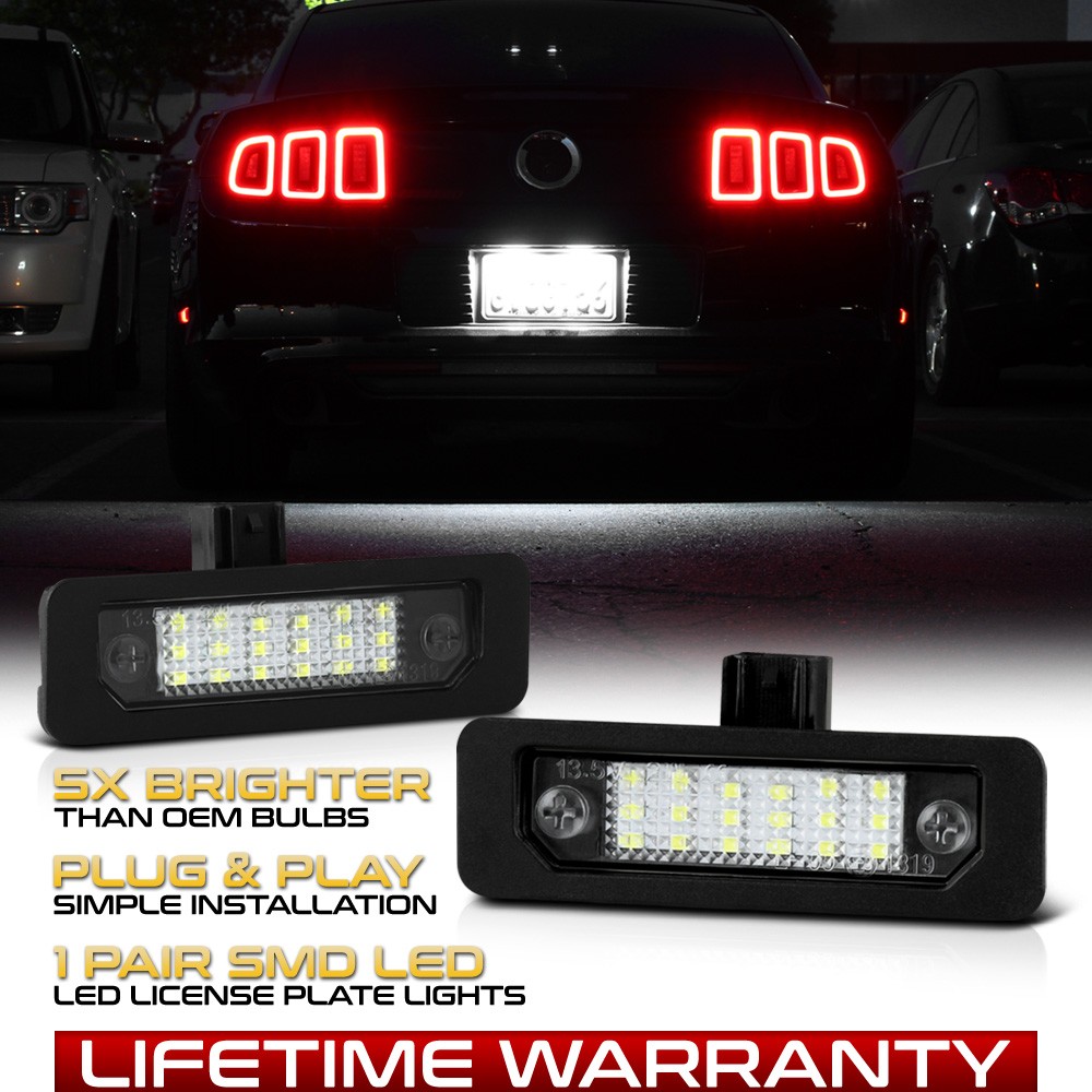 [F'King Bright] 10-14 Mustang 08-11 Focus 09-18 Flex LED License Plate Lamp Pair
