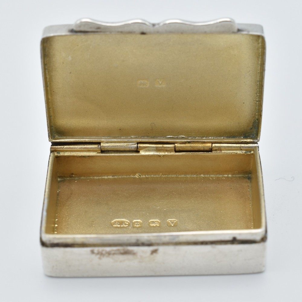 Antique Solid Silver Snuff Box Pill Pot 1920 Robert Chandler