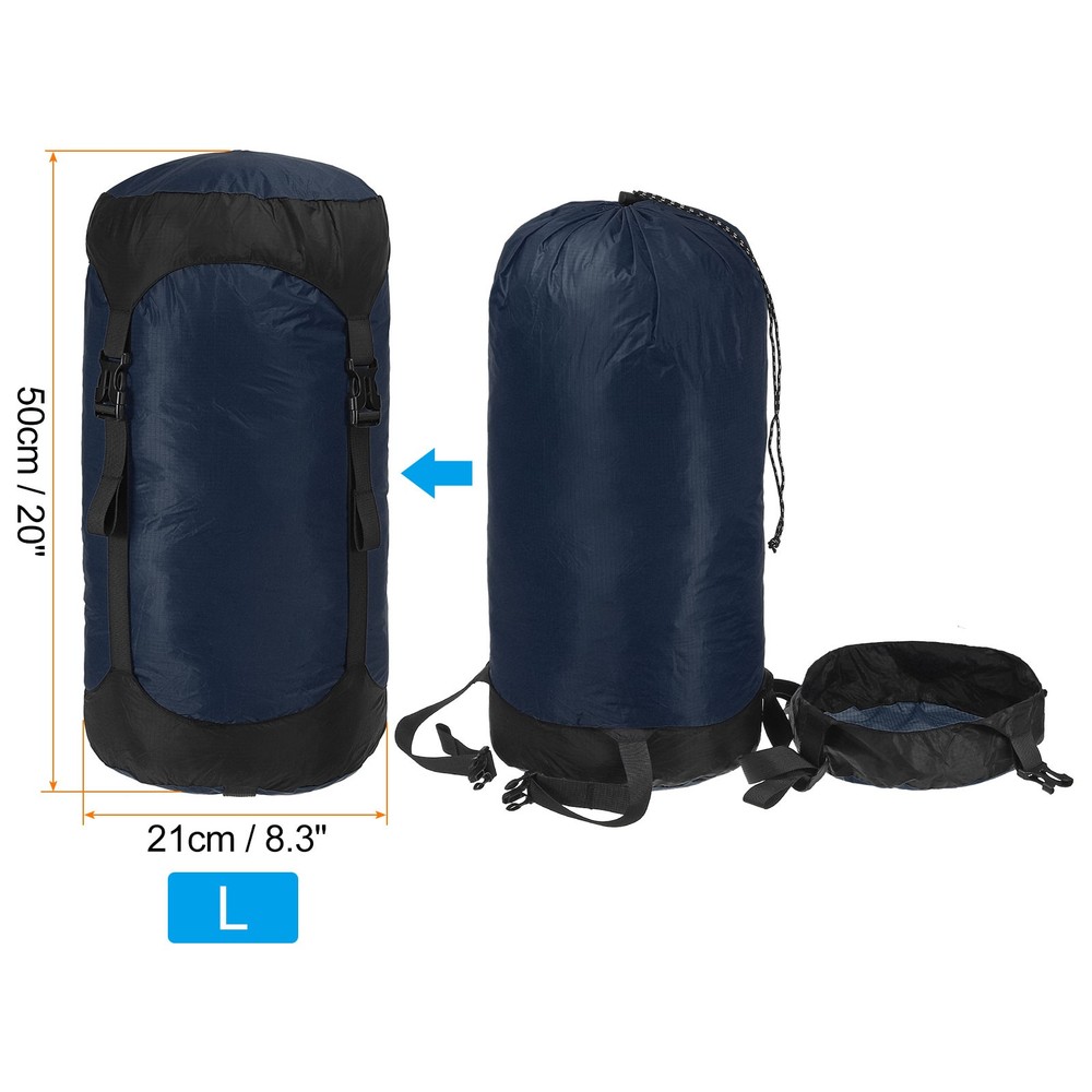 Compression Stuff Sack, 18L Waterproof Sleeping Bag, Dark Blue