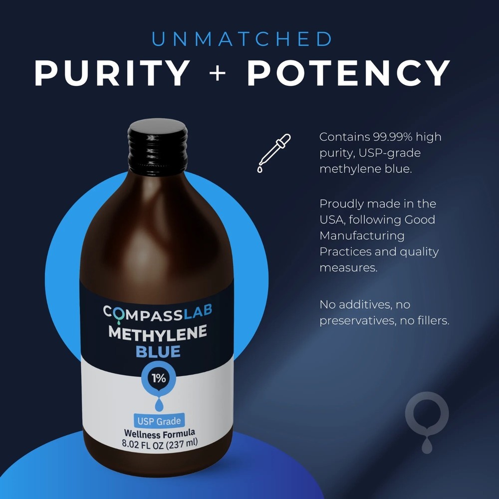 MB 1% Solution, 237 mL – Glass Bottle – Compass Laboratory