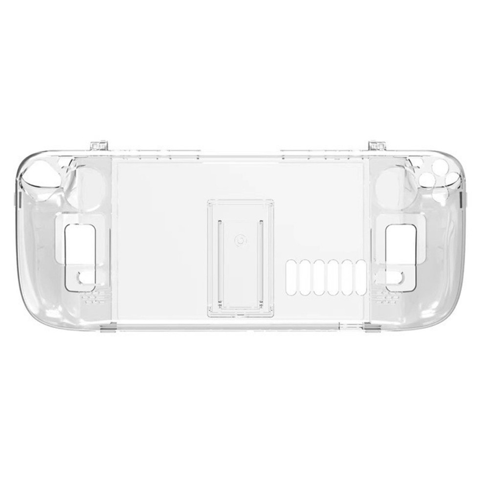 Crystal Clear Protective Back Case Shell With Stand for Steam Deck Game Console