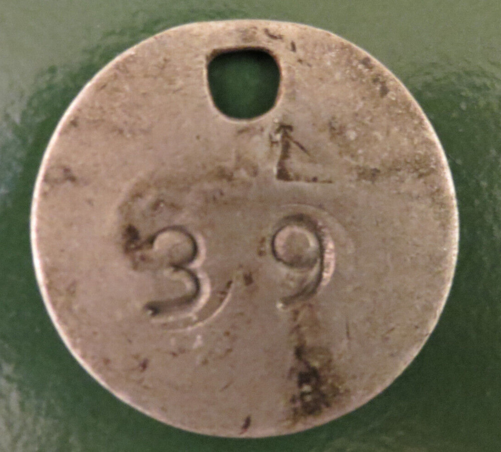 GRIMETHORPE Colliery Pit Check Tally - marked GRIMETHORPE COLLIERY 1842