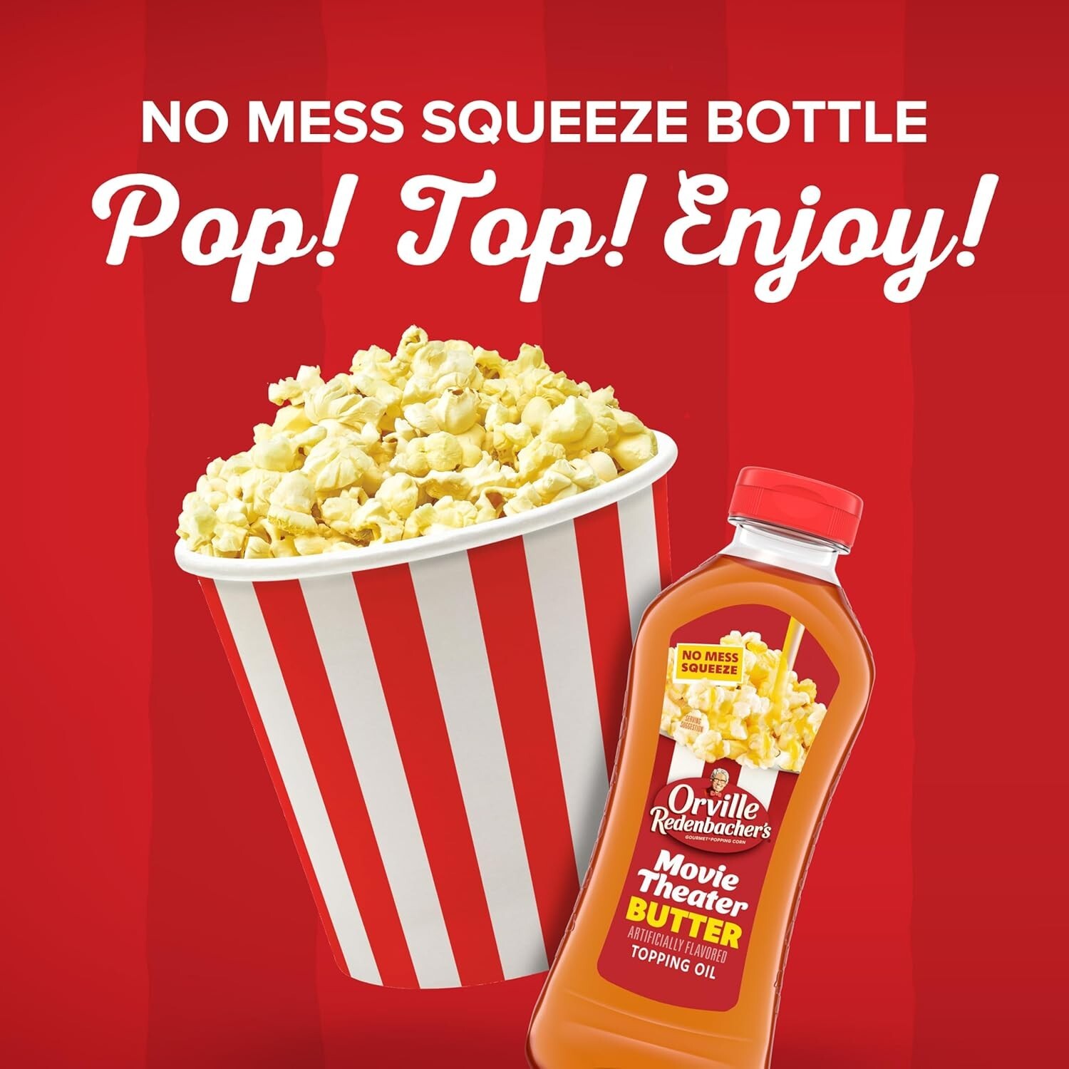 Popcorn Oil, Movie Theater Butter Flavored Topping Oil, 13 Fl Oz.