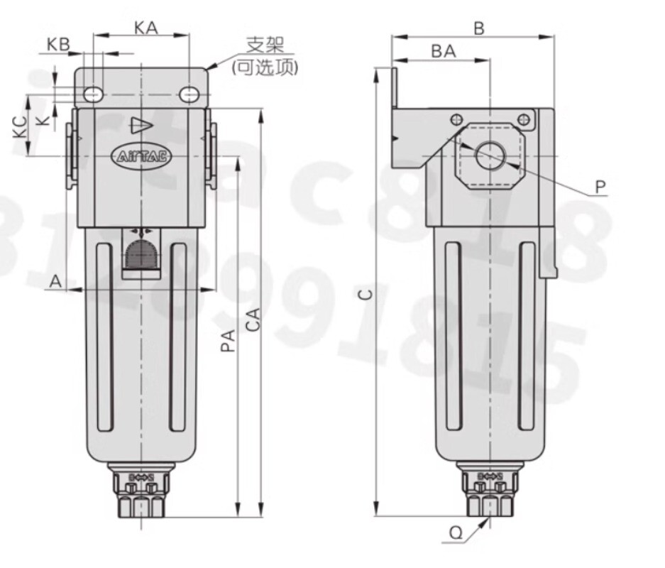 1pc New GPF20006M AirTAC Oil Mist Separator GPF20008M