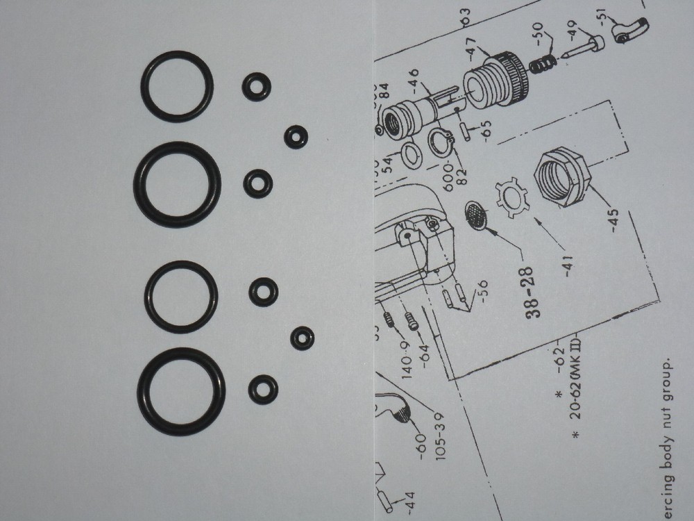 Crosman Mark I Mark II MK 1 2 - Two Seal Kits + Exploded View & Guide Version #1