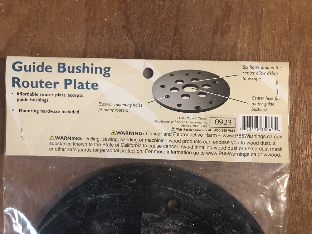 Rockler Guide Bushing Router plate