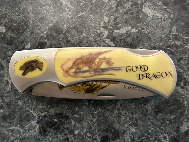Extra Large Machete Gold Dragon Pocket Knife