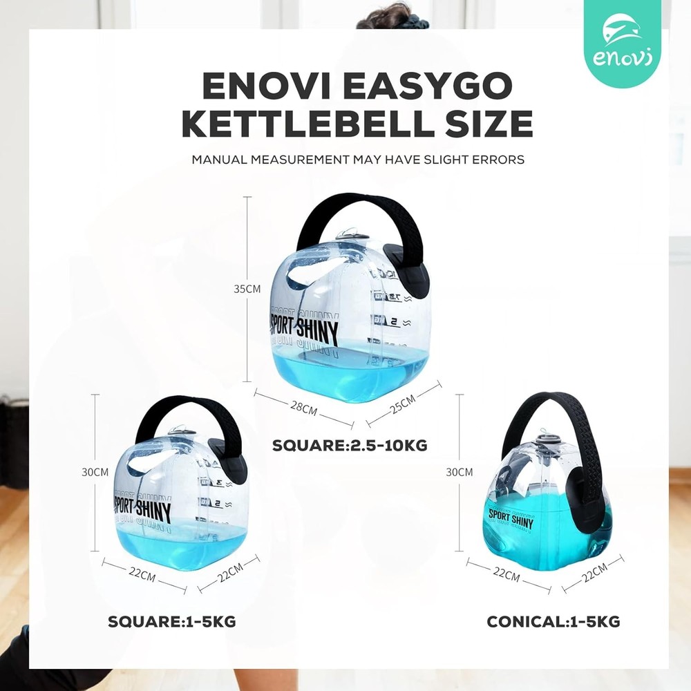 EasyGo Kettlebells Foldable Water-Filled Kettlebell Adjustable Kettlebell