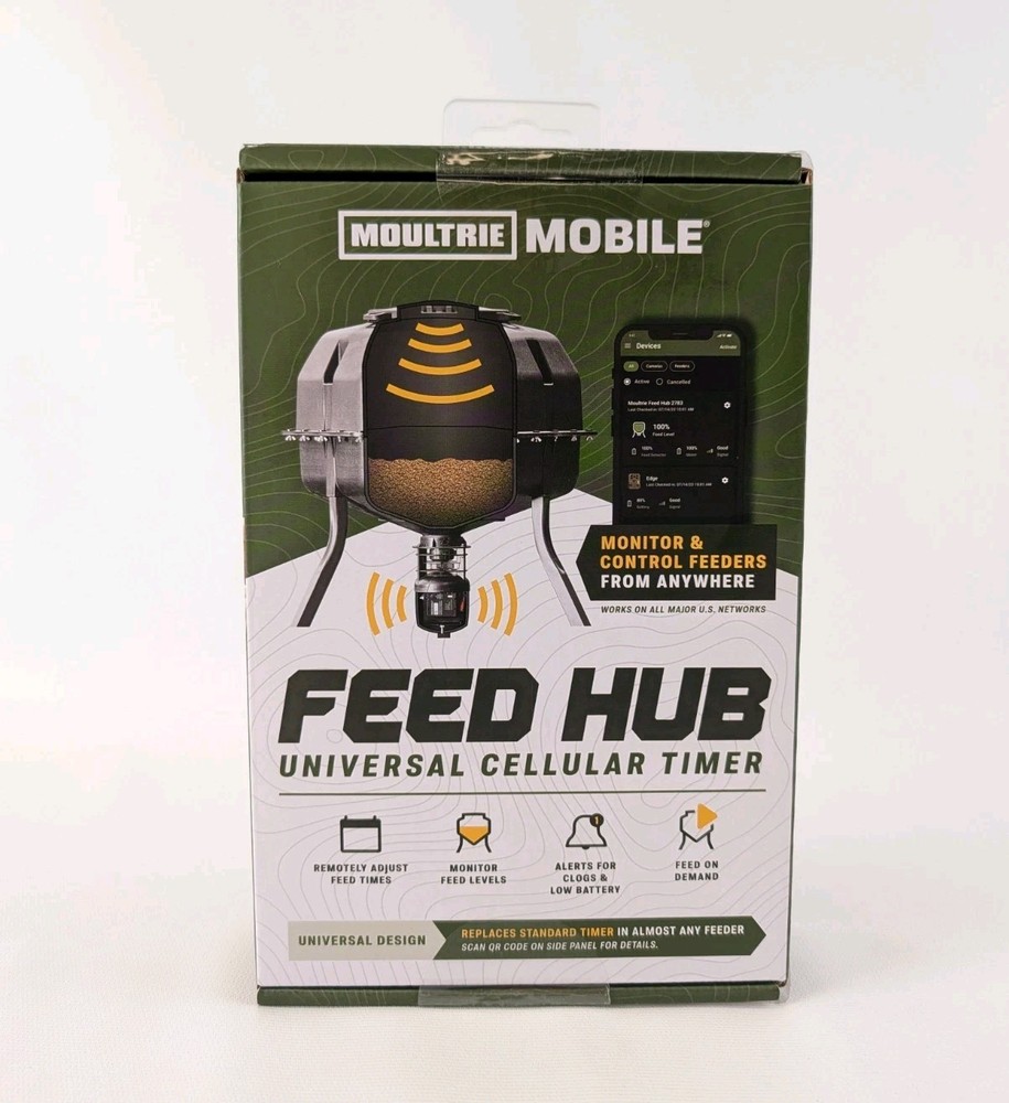Moultrie Mobile Feed Hub Universal Cellular Timer Feed Level Detector New