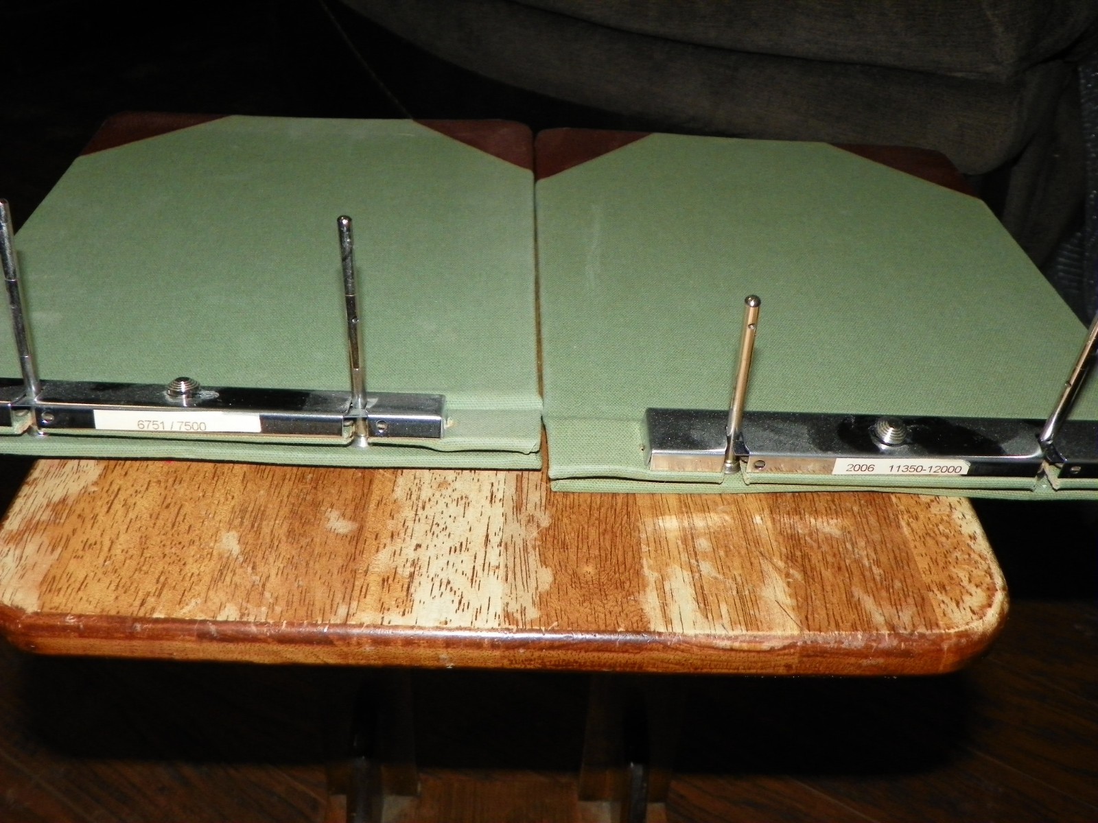 Lot of 2 Wilson Jones 278-27 Sectional Post Binder Canvas 11 x 8.5 GREEN 3" capa