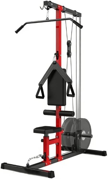 Pull Down & Low Row Cable Machine Home LAT Pulley System for Full Body Workout