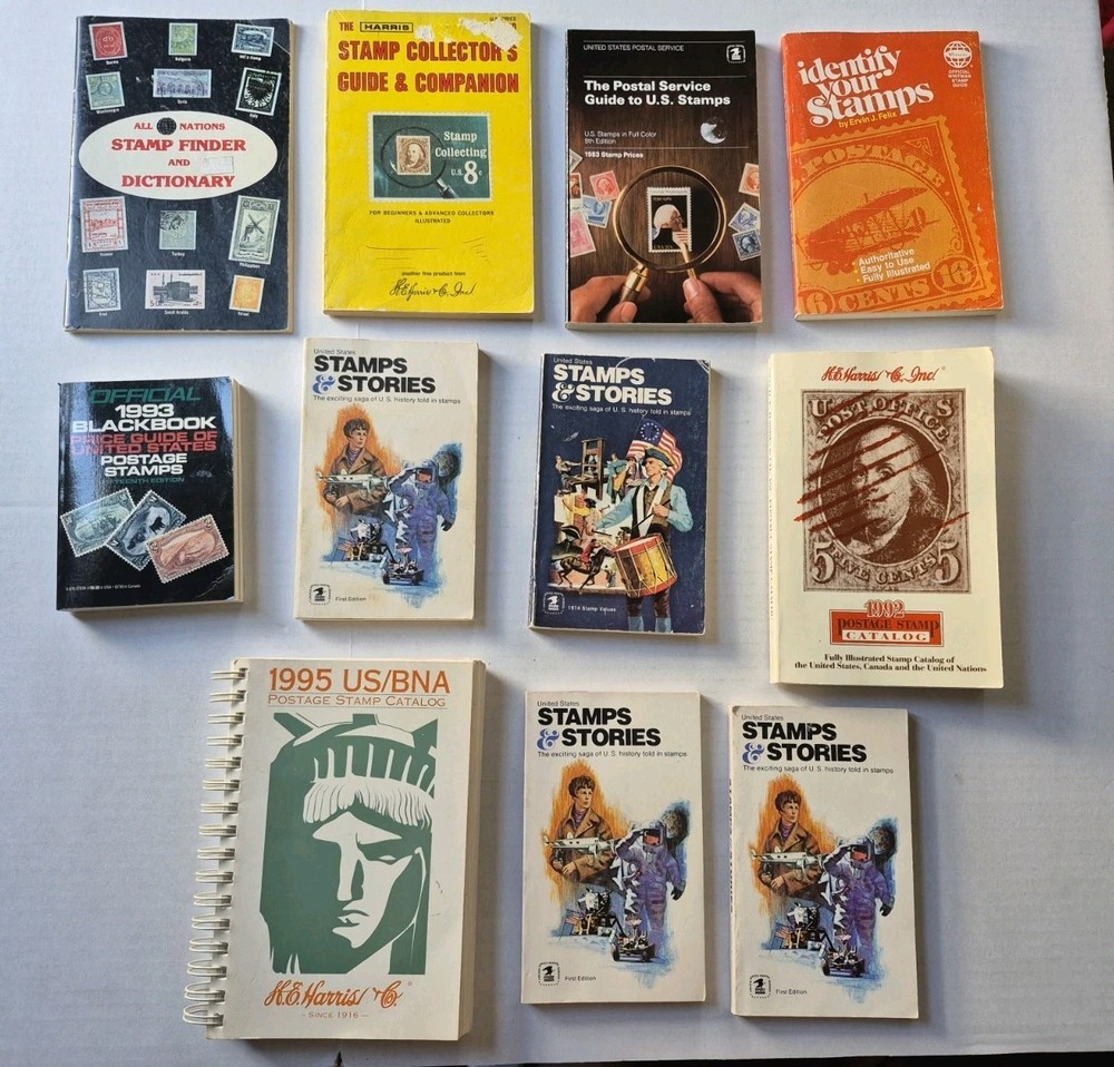 Stamp Guides Collector's Book Lot 11 Identify Prices Dictionary Reference PB