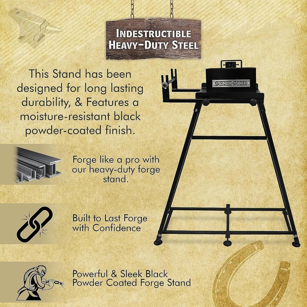 Blacksmith Forge Kit Stand - 12" - Forge Starter Kit Stand For All Single Burner