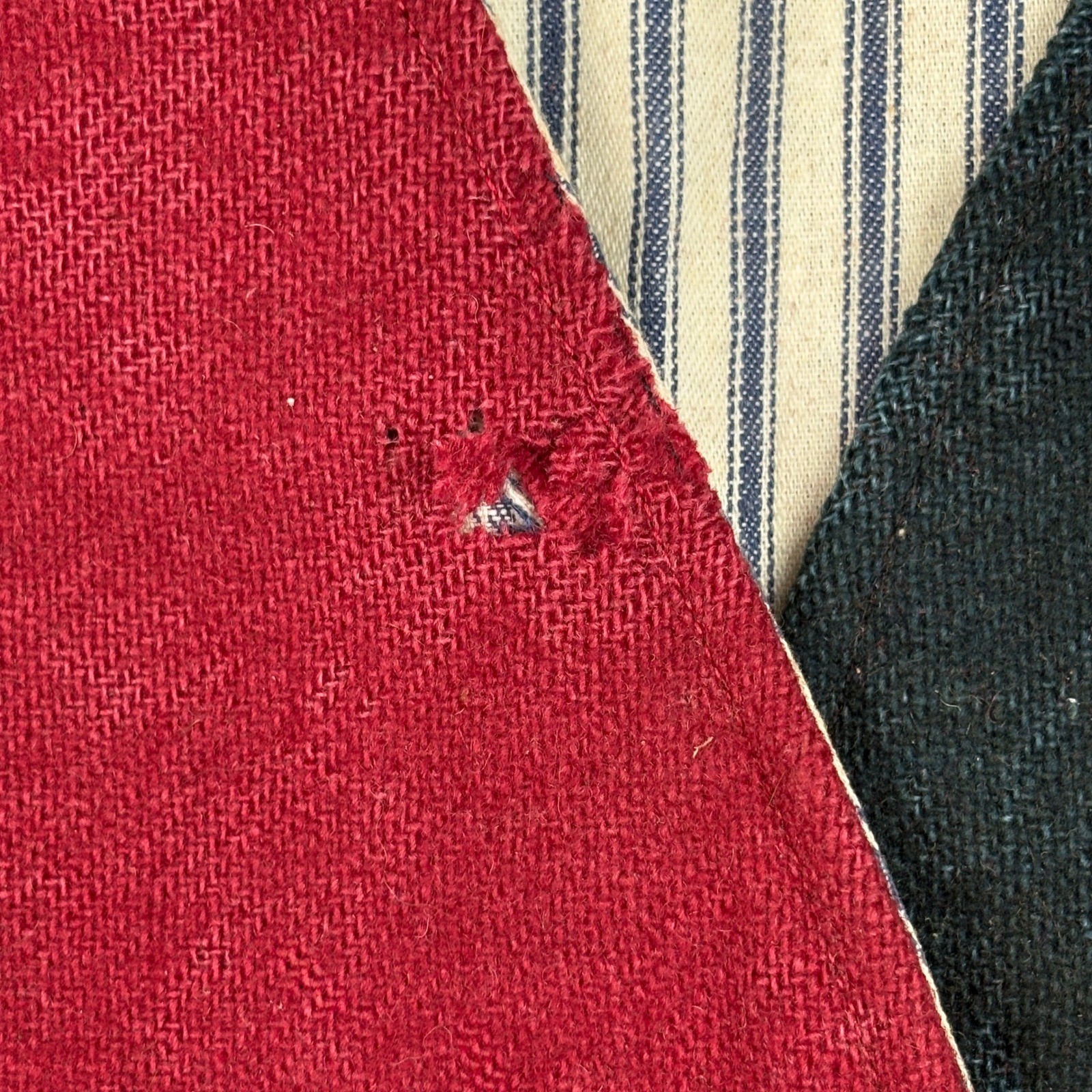 Antique Native American Wool Vest w Old Beaded Detail Cloth Lining Conch Shells