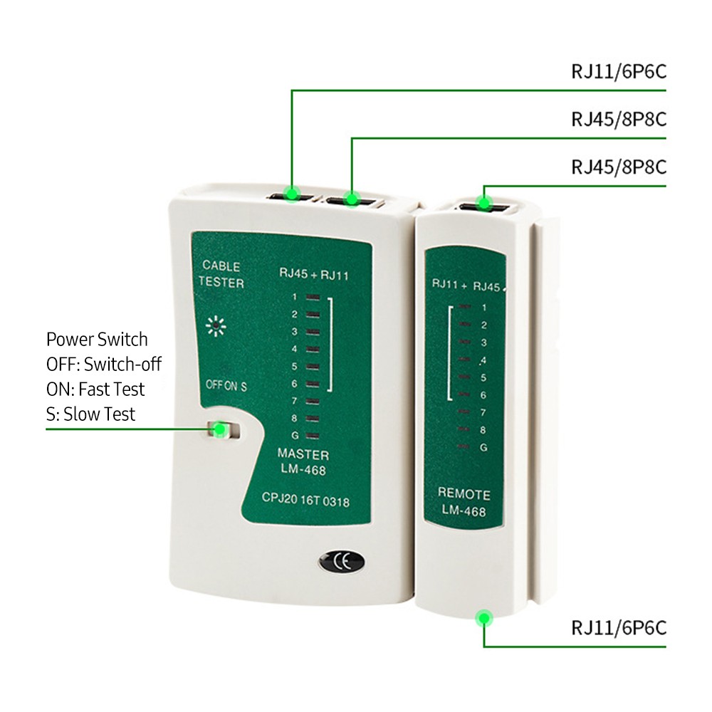 8pcs Network Cable Tester Kit Professional Wire Maintenance Tool For Computer