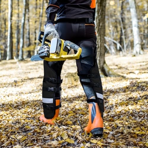 Chainsaw Chaps Apron Wrap for Men,Loggers Forest Workers Protective Black M