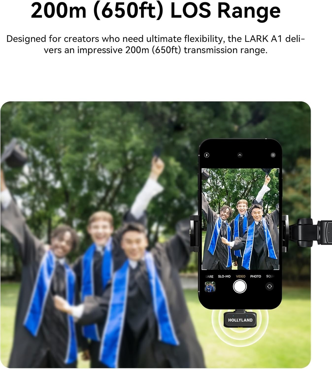 Hollyland Lark A1 Wireless Microphone for iPhone 15/16 & Android, 48kHz/24-bit