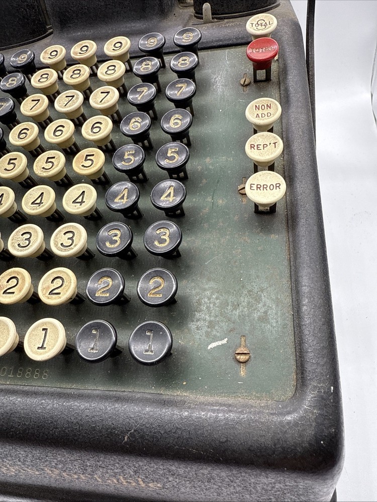 Vintage 1925 Burroughs Portable Adding Machine Register Keys Lever Work