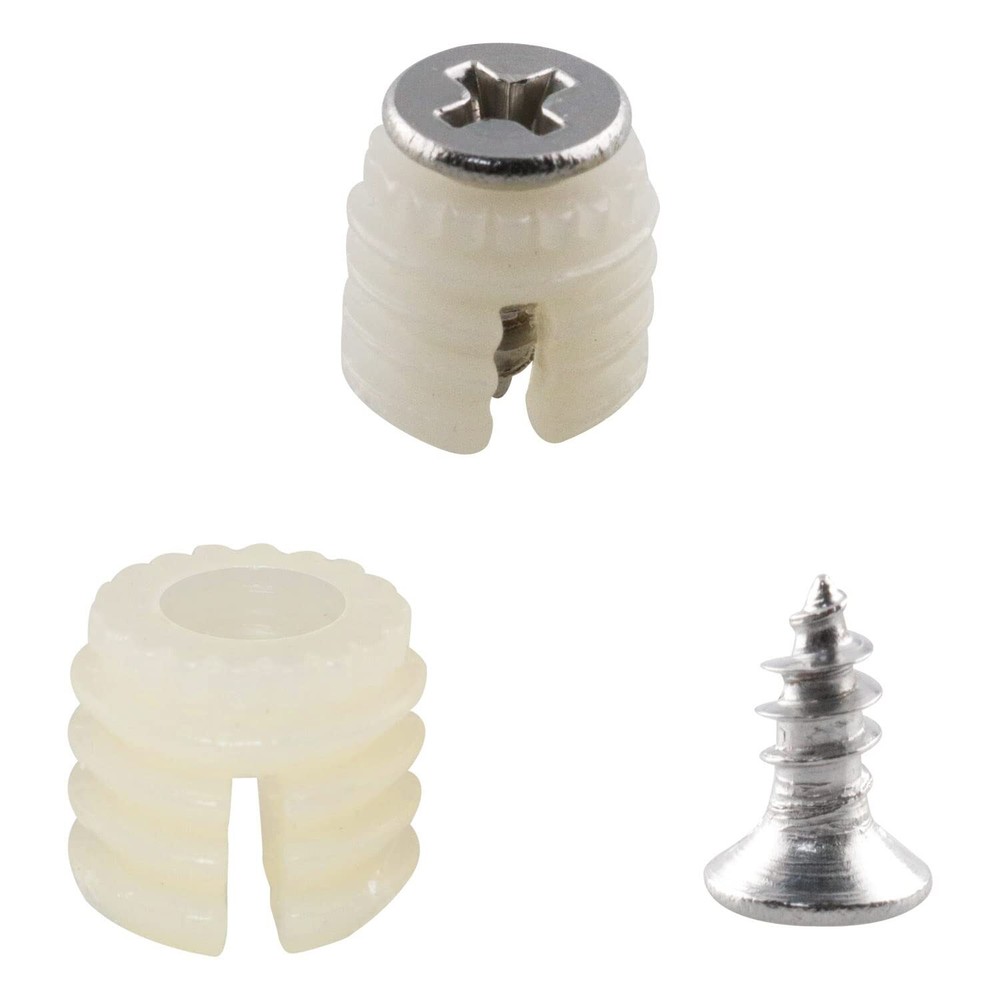 50 Sets Plastic Hinge Dowel Inserts with Screws 50pcs M4x9 Hinge Dowel Insert...