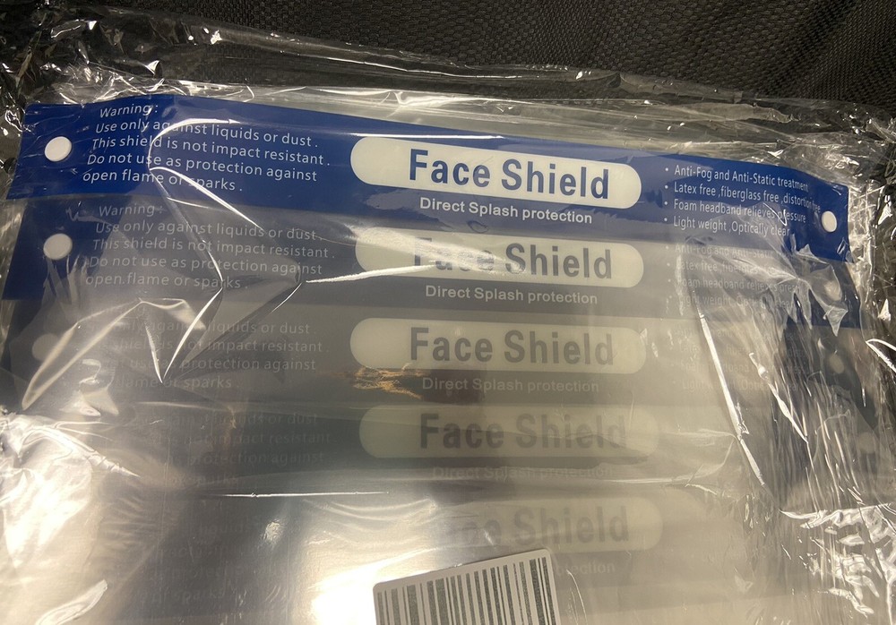 Face Shield Protective Cover Clear Mask Anti-Splash Reuse/Dispose 10 Pack