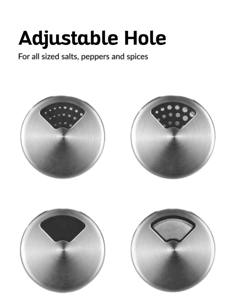 Multi-Function Stainless Steel Salt & Pepper Shaker with Adjustable Sprinkler...