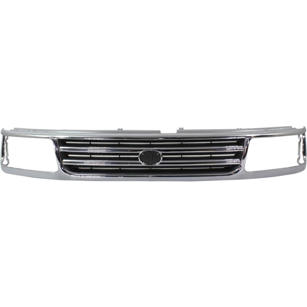 Grille For 1993-1998 Toyota T100 Chrome Shell with Black Insert Plastic