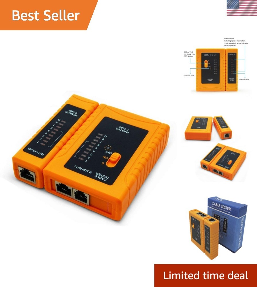 Professional Grade RJ45 Network Cable Tester with Automatic Functions and Remote