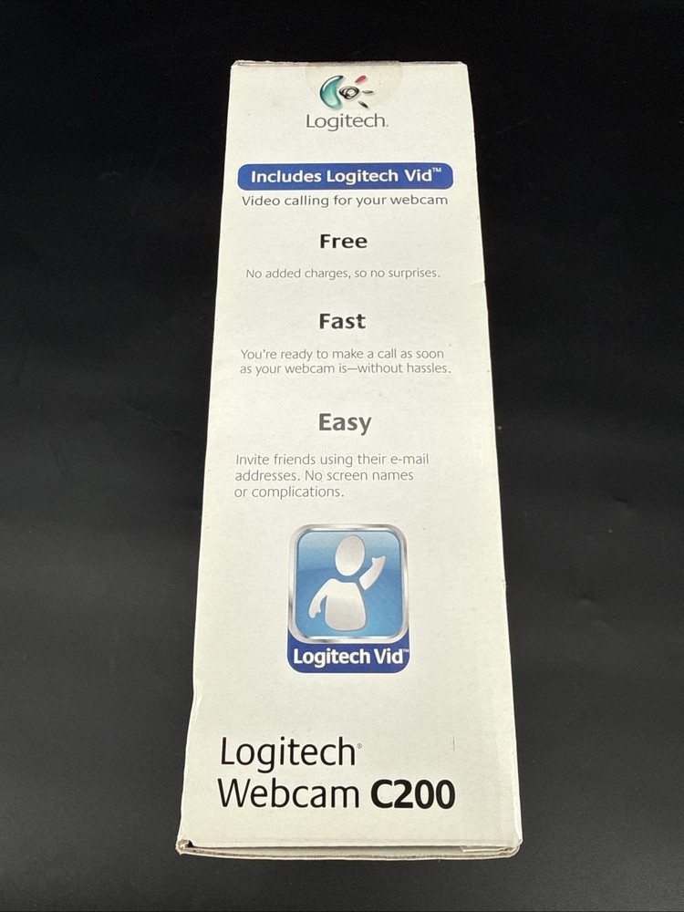 Logitech Webcam C200 USB V-U0011 Grey Black Manual Focus TESTED