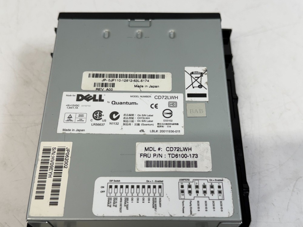 DELL QUANTUM CD72LWH 0DF675 DAT72 DIGITAL DATA STORAGE TAPE DRIVE