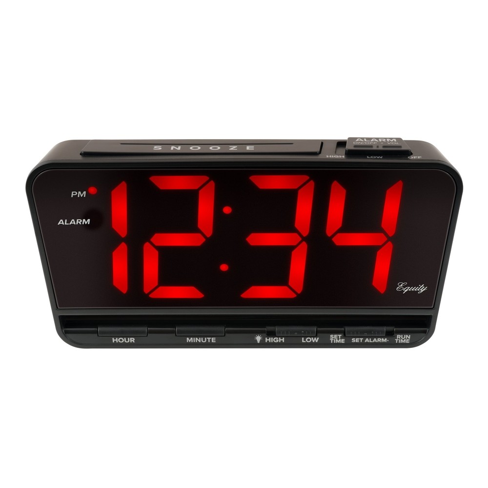 Extra Large LED Alarm Clock Brightness Control Snooze Function Battery Backup US