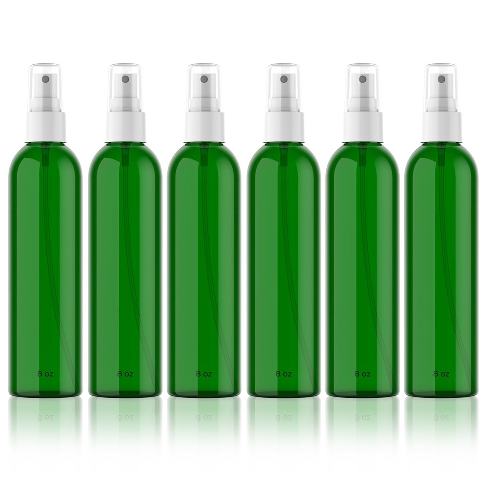 Empty Cosmo Round Bottles with Fine Mist Sprayer Plastic Refillable Container...