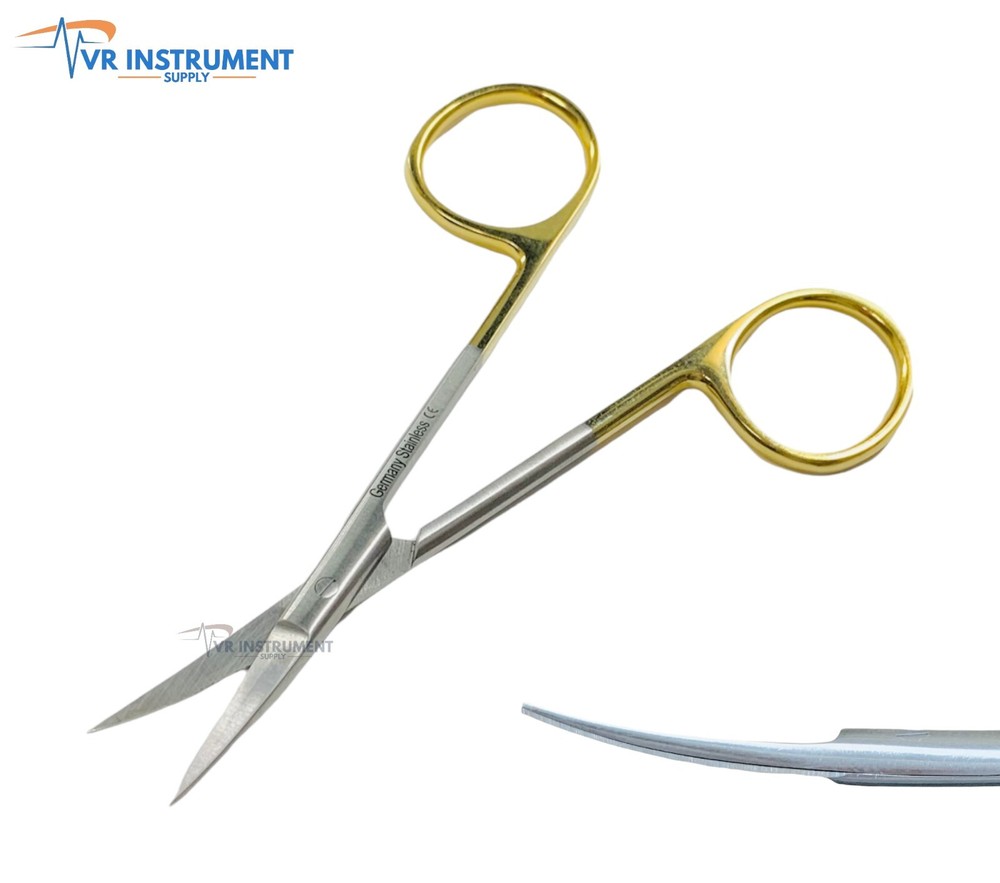 Iris Micro Scissors Curved Sharp/Sharp 4.5" Operating German Stainless CE