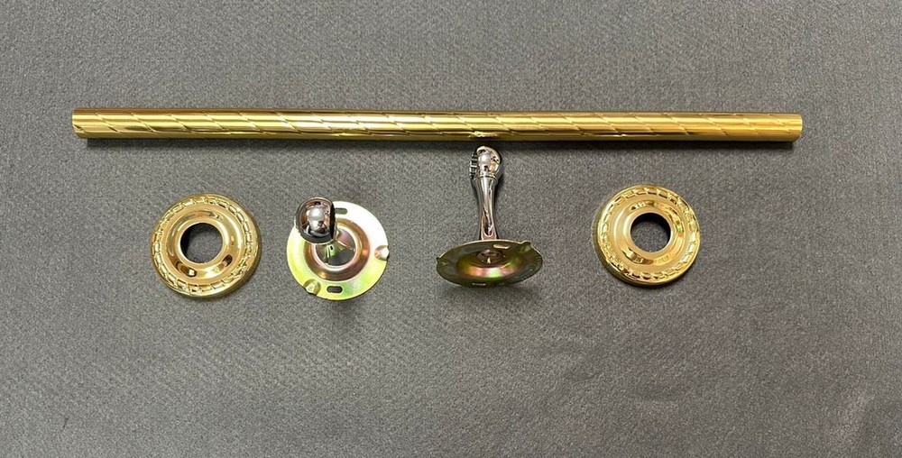 18" Solid Brass Towel Bar Brass and Chrome