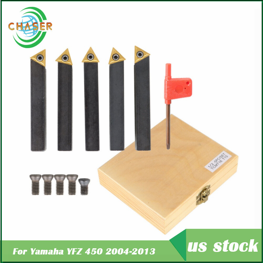 5 Pack With Carbide Inserts Tool 1/2" Carbide Indexable Turning Tool Lathe Bit