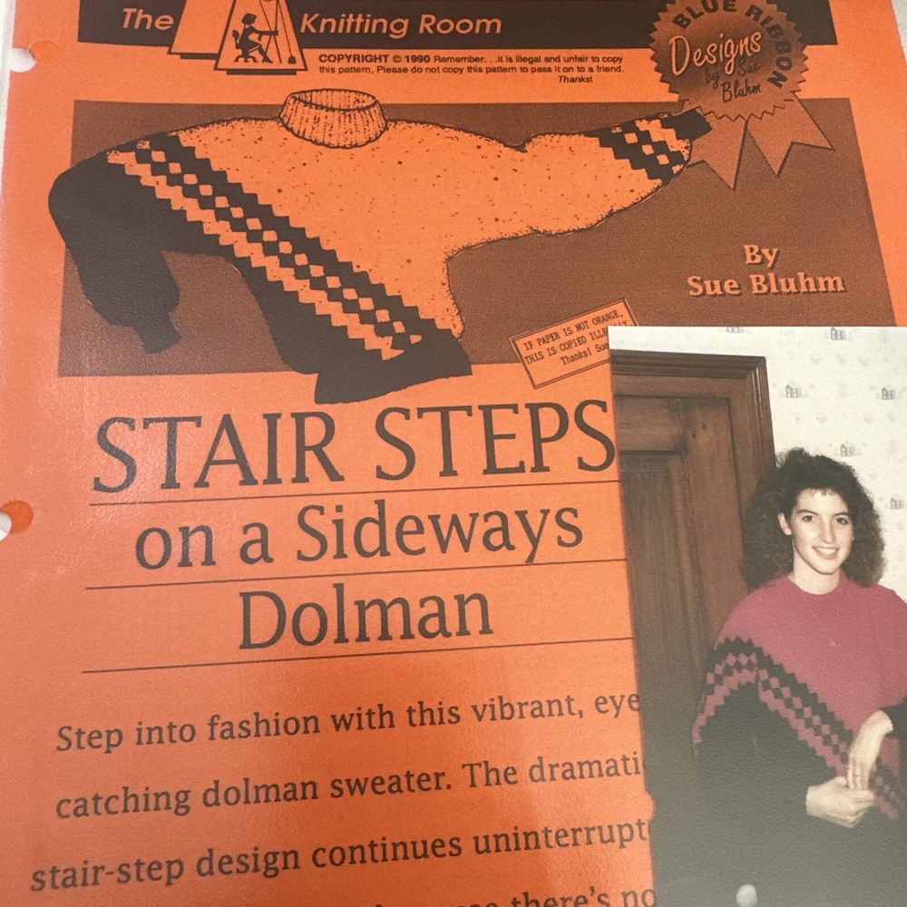 Stair Steps On A Sideways Dolman - OOP Machine Knitting Book - Sue Bluhm