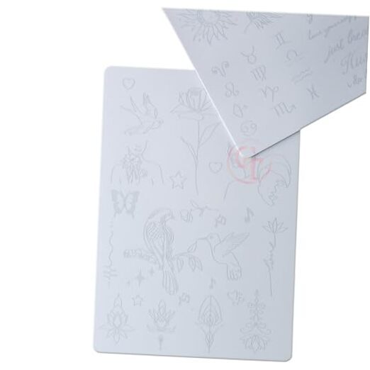 Silicone Tattoo Training Pad 1.5mm Thickness Double Sided Pre-printed Gray 2pcs