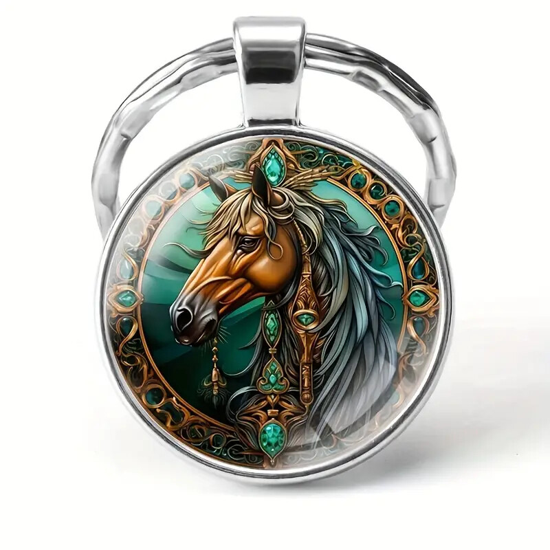 Decorative Horse Themed Keyring Keychain Charm