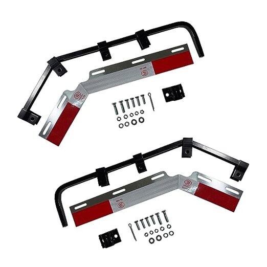 Pair Angle Down Bar Mud Flap Hangers Bracket 28" with Mounting Kit for Angled