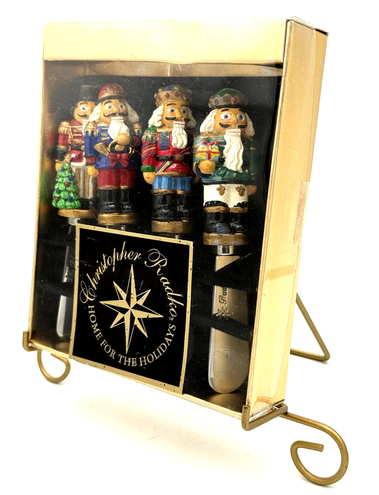 Christopher Radko Nutcracker Theme Pate/Cheese 4 Knives/Spreader In Original Box
