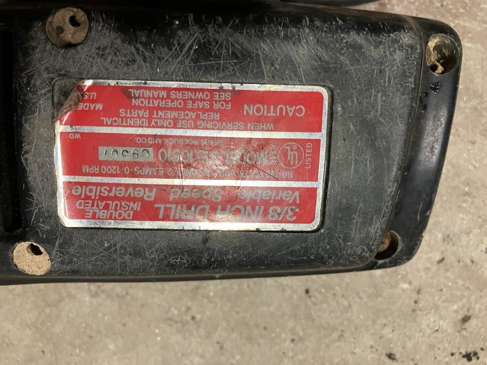 Craftsman 3/8 Inch Variable Speed Reversible Drill Vintage