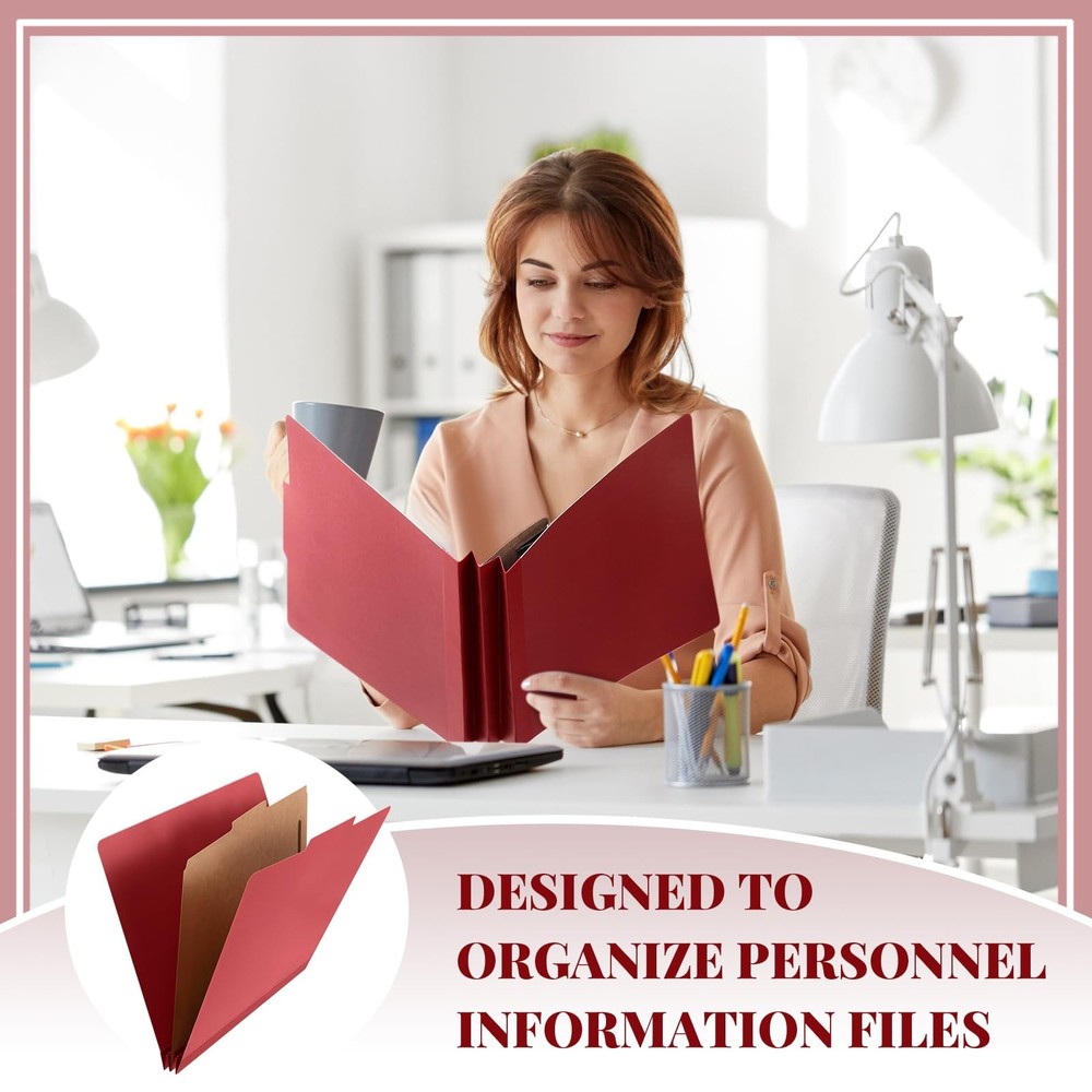 60 Pcs Classification Folders Letter Size, 1 Divider Pressboard File Folder w...