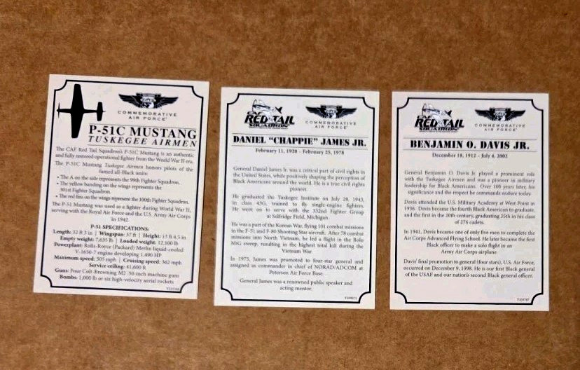 3 Card Set CAF Red Tail Squadron - NrMt