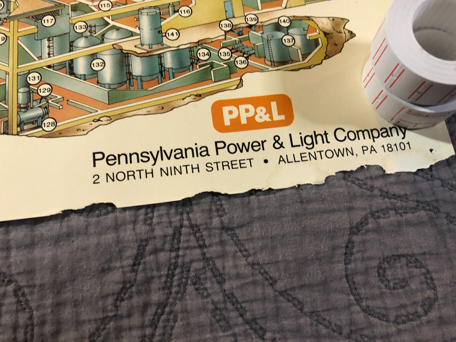 Vintage 1989 Susquehanna Steam Electric Station Poster Blueprint Schneider PP&L