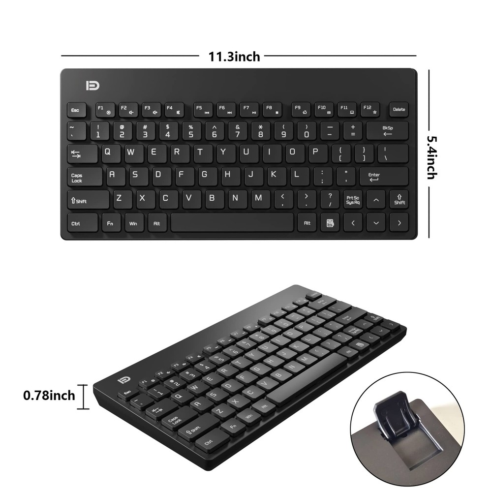 Small Wireless Keyboard & Mouse Set Portable for Laptop PC