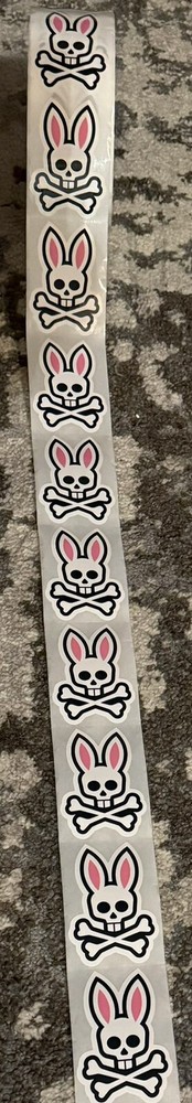 10 Psycho Bunny Stickers 2”x3”