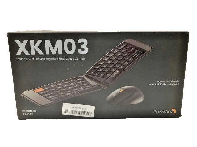 ProtoArc XKM03 Foldable Keyboard and Mouse with Case, Black
